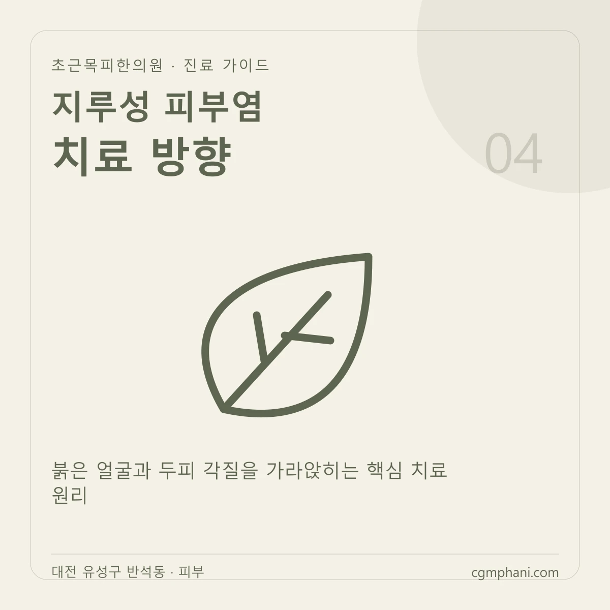 지루성 피부염 · 치료 방향 진료 안내